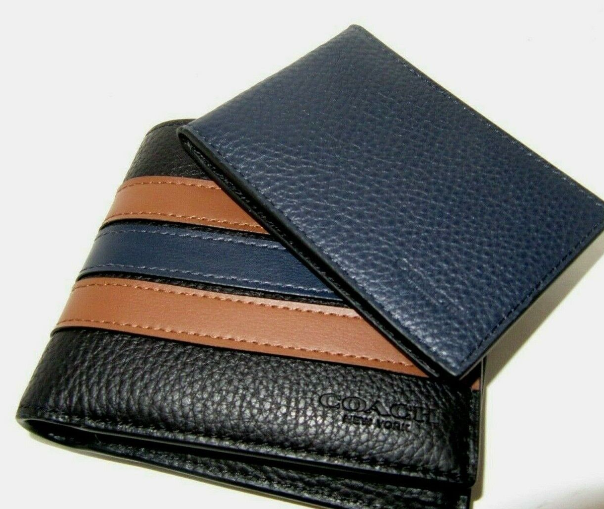 Coach Men's 3007 Pieced 3 in 1 Varsity Stripe Wallet Black