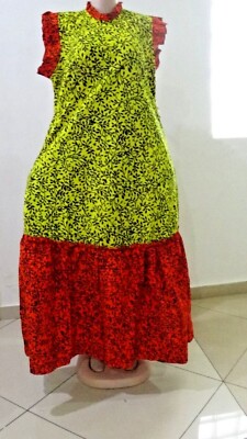 Registyle African Ankara Real Wax Print Long Dresses Sizes 16-18