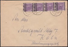 Bizone Aufdr. Verschiebung Mi.Nr 37 I Vz (4) Ortsbrief MeF K&ouml;ln Mi.Wert &euro; (1461)