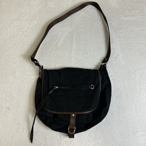 American Eagle Womens Messenger Bag Black Crossbody Canvas Y2K