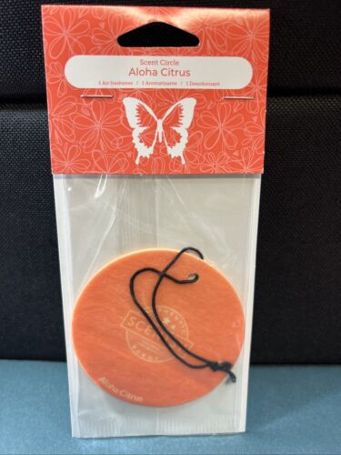 New Scentsy scent Circle. Aloha citrus Scented Hanging Air Freshener. Home/auto.