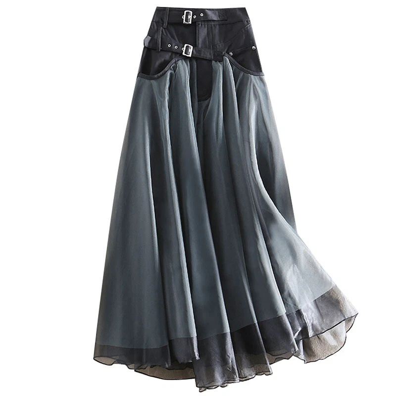 Lady Mesh Skirt High Waist Tutu Skirt Gothic Punk Tulle Patchwork