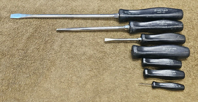 7 Snap-On Slotted Flat Hex Head Screwdriver Driver Set SDD12 SDD 10 8 4 4100