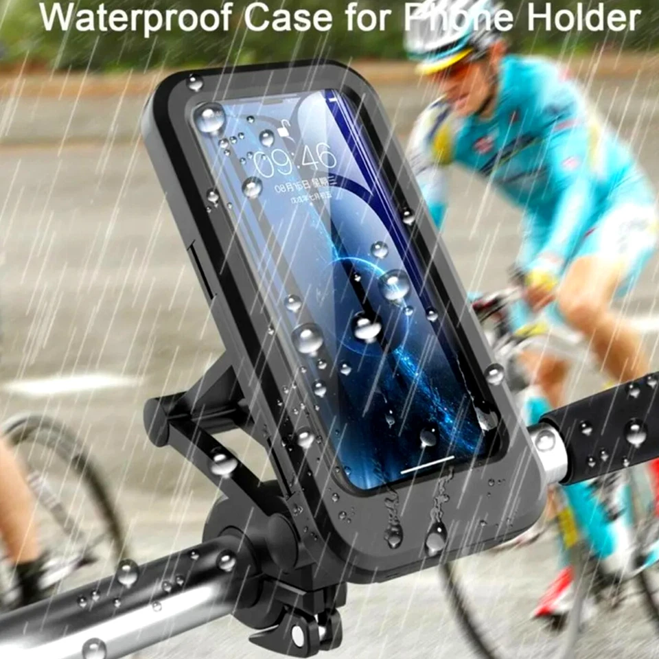 Holder Motorcycle Cell Phone Bike Waterproof Handlebar Touch Screen Case Mount - Image 4 of 4