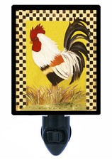 Kitchen Decorative Photo Night Light, Yellow Rooster, Chicken, Bird, Country