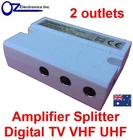 Greentek VTW-30 indoor Amplifier 2 way splitter Digital HD TV FM COAX BRAND NEW