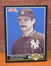 GREAT BASEBALL CARD SCORE '91 THE FRANCHISE DON MATTINGLY NEW YORK YANKEES