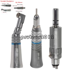 Dental Low Slow Speed Contra Angle Straight Air Motor Handpiece 2/4H Kit /Cups