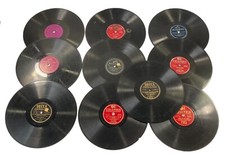 10 Vintage 78 RPM Records Lot Various Artists Damage for Art Crafts Decor 10"