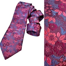 Vintage 1980s Giorgio Armani 100 Silk Metallic Floral Tie