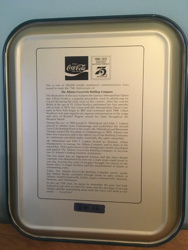 Vintage 1975 Coke Coca Cola Serving Tray Lillian Nordica Reproduction #097403 - Picture 4 of 7