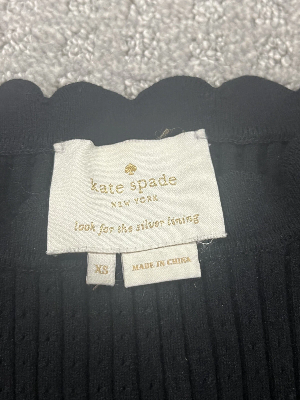Abito Kate Spade New York Lucy’s nero con orlo smerlato taglia XS