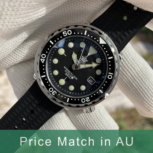 Steeldive SD1975, TUNA, NH35, AR Sapphire, Lume, Diving, Waffle Rubber, BNIB
