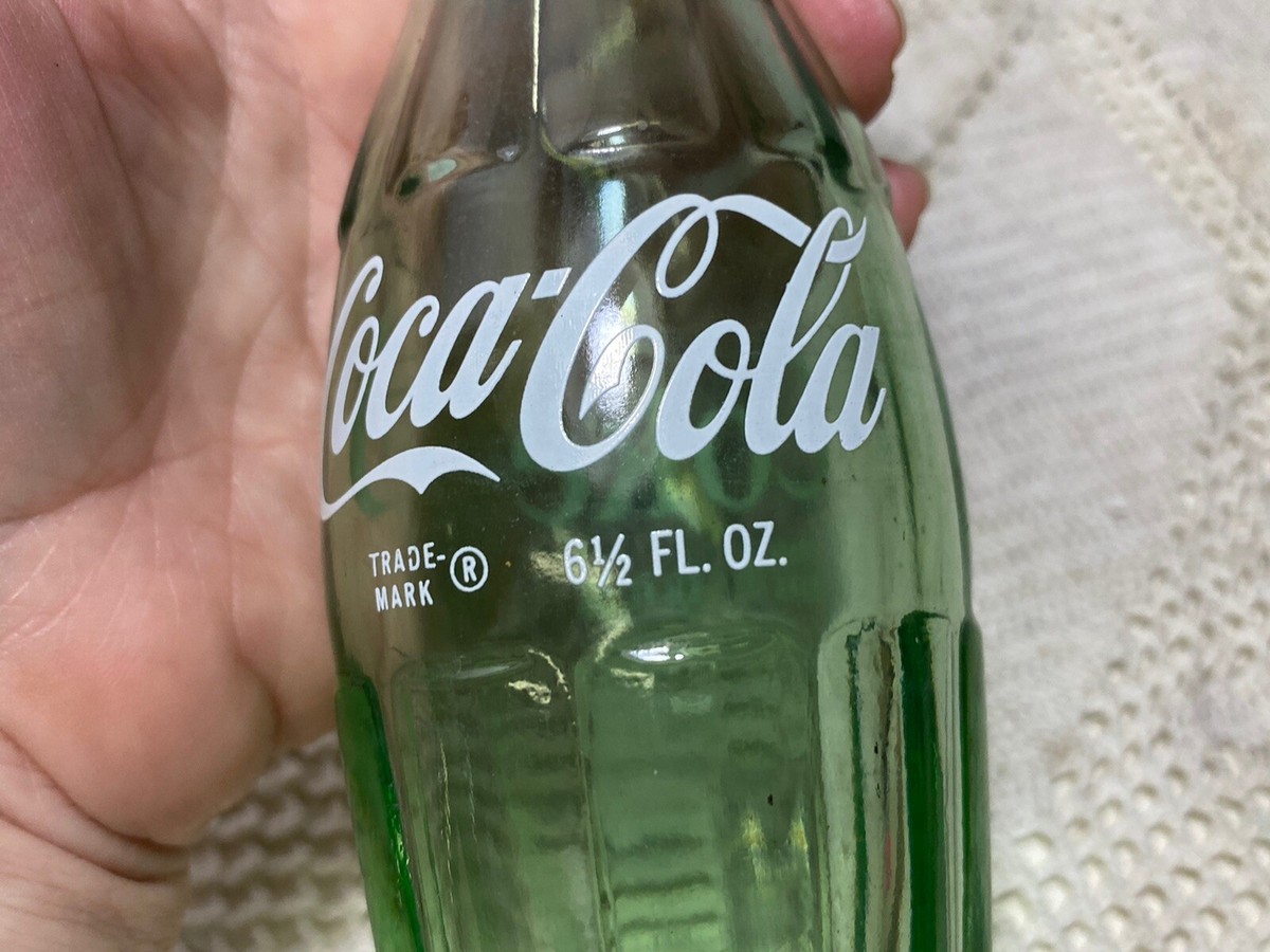 Coca Cola Cruet Vinegar & Oil Pour Spout 8 oz Glass Green Bottle