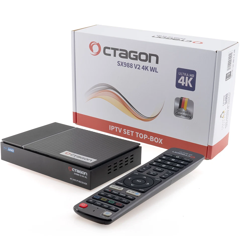 OCTAGON SX988 V2 4K UHD IP H.265 HEVC IPTV Smart TV Set-Top Box schwarz - Bild 2 von 4