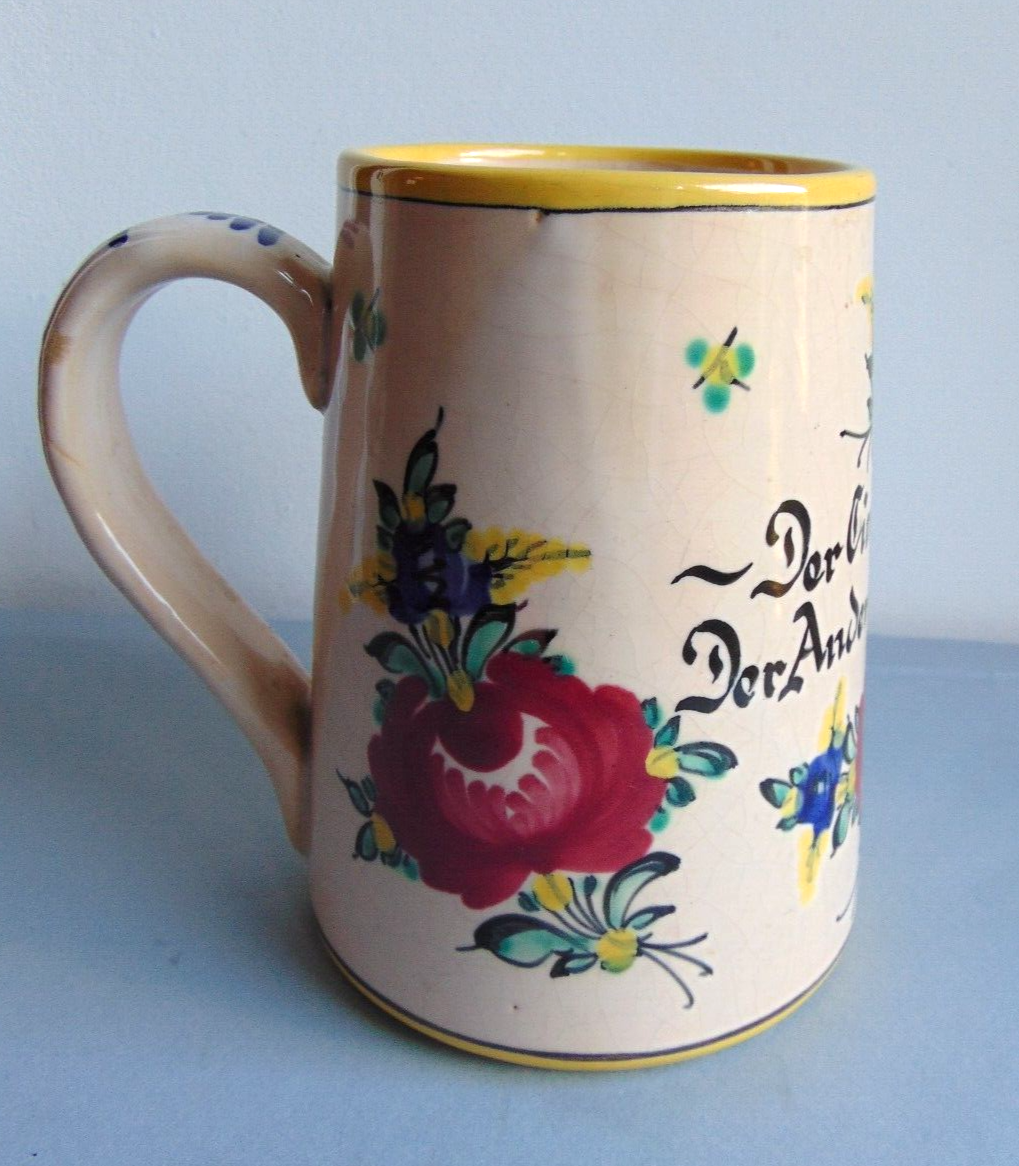 Chope à Bière Vintage En Faïence OTTO BUHLMANN Leipzig - Vers 1890 (AL827) - Objet De Collection