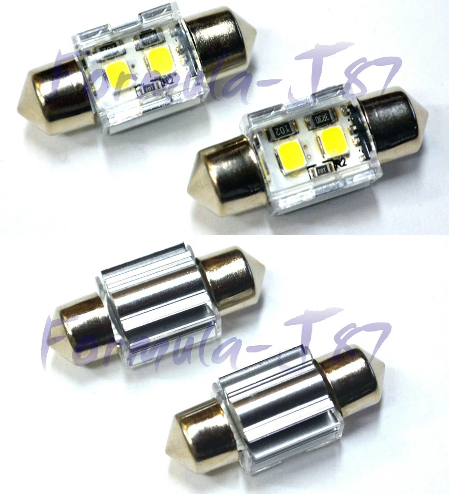 Luz LED 5W CANbus 28-29MM branca 6000K duas lâmpadas cúpula interior estoque de substituição - Imagem 3 de 4