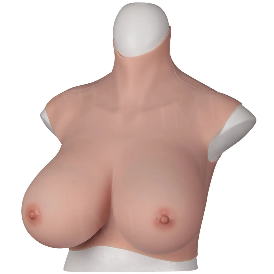 IMI 9th Flocking Silicone Breast Form Boobs B-K Cup Breastplate for Crossdresser - Image 4 of 4
