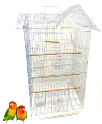Large Roof Top House Cage Canary Parakeet Lovebird Finches Aviary Birds Cage
