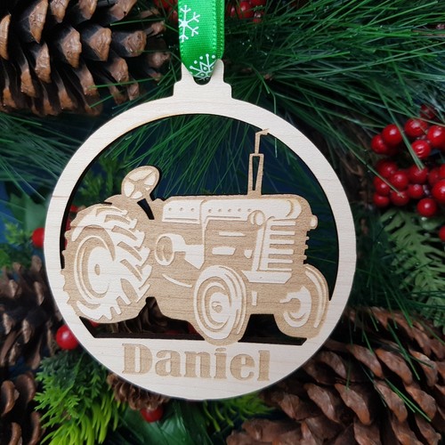 Tractor Christmas Tree Personalised Decoration, Gift for Boys, Farm Xmas Bauble - Picture 14 of 14
