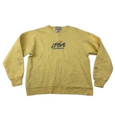 VTG BRINDAR LPGA International Golf Yellow Crewneck Pullover Sweatshirt Sz M