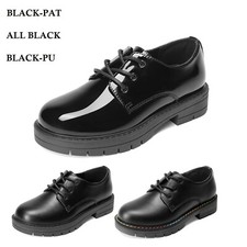 Boys Girls Dress Shoes Lace Up Round Toe Formal Shoes Faux Leather Casual Shoes