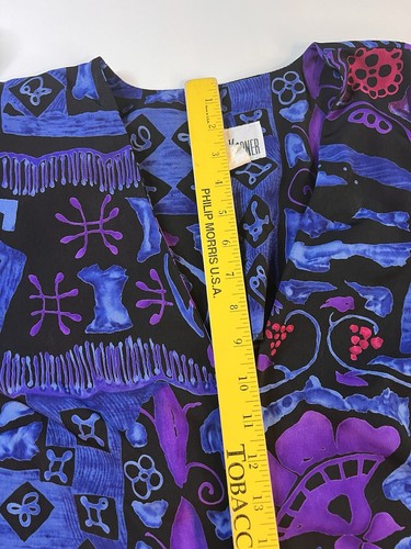 Vtg Kari's Korner Women’s Dress Jacket Size 18 Purple N Blue On Black Art Print - Picture 13 of 24