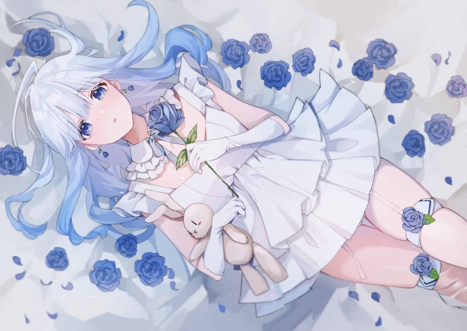 Anime Niñas Esmeralda Obra de Arte Pelo Azul Ojos Vestido Alfombra de Juego Juego Alfombra Escritorio