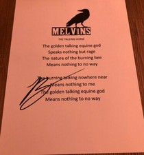 Buzz Osborne Talkin Horse The Melvins Signed Autographed Lyric Sheet COA (E2) Buzz Osborne Talkin Horse The Melvins Signed Autographed Lyric Sheet COA (E2)