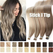 Straight 150G Stick I Tip Remy Human Hair Extensions Nano Micro Ring Full Head F