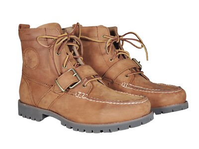 Polo Ralph Lauren REDMOND Wheat Brown Nubuck Leather Boots Men's US 8 D New