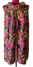 LANE BRYANT Sleeveless Scarf Detail Print Shift Dress Size 18 Lined Pullover