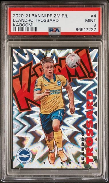 2020-21 Panini Prizm EPL Leandro Trossard Kaboom PSA 9 #4 SSP SP Arsenal