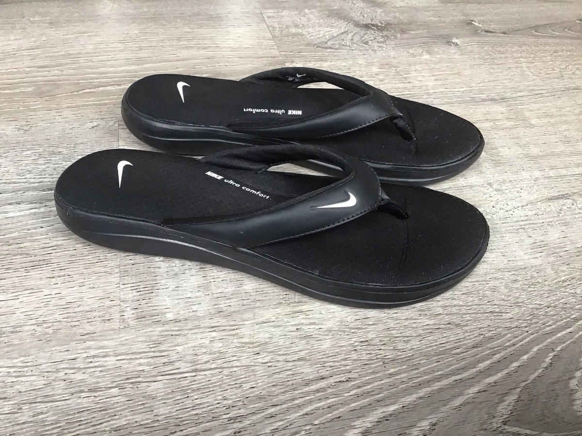 Nike Ultra Comfort Slide Sandal Flip Flop Slipper Men\'s Black Size 11 882687-003 Nike Sandals Womens 11 Ultra Comfort Black Flip Flops Toe  main image 3