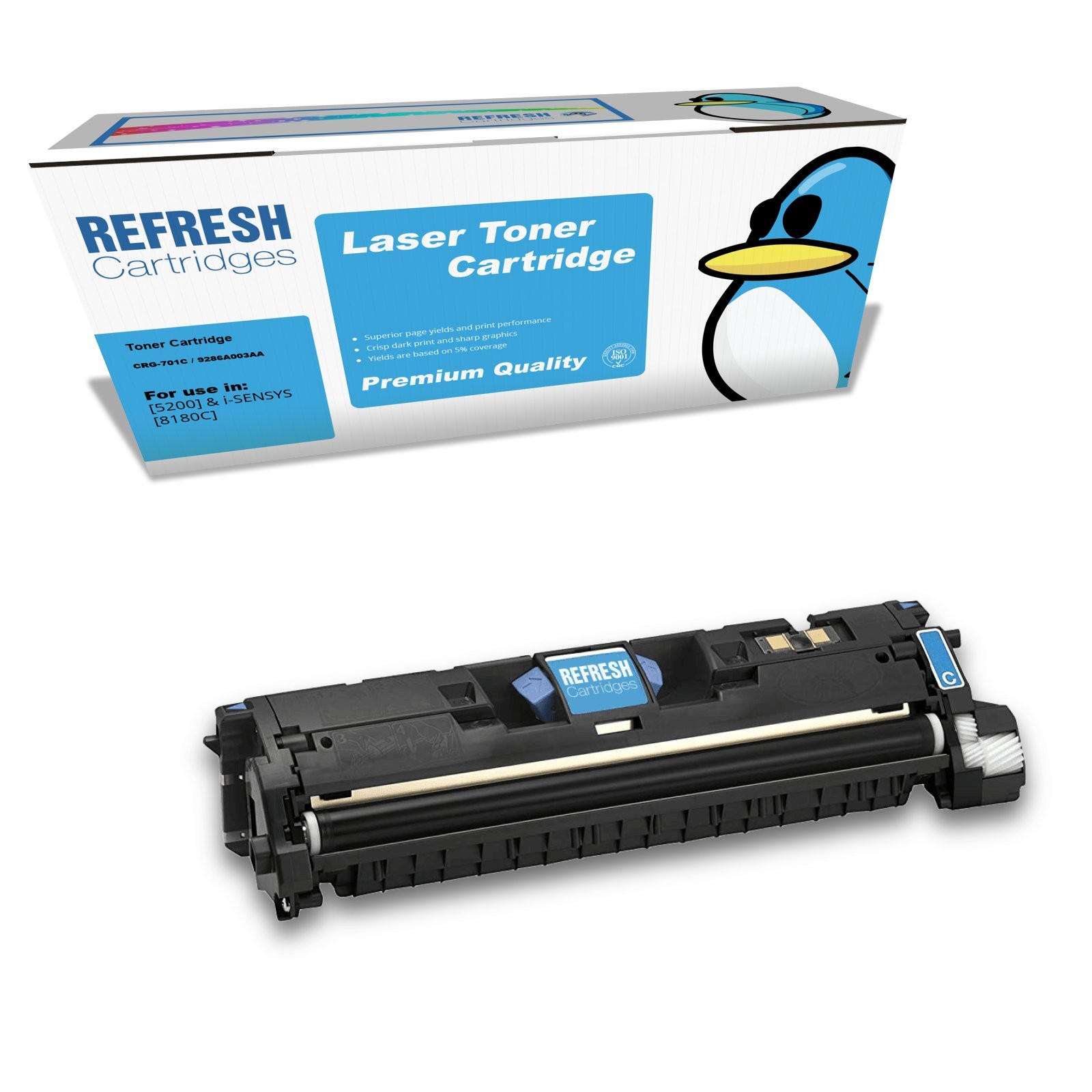 Refresh Cartridges Cyan 701 Toner Compatible With Canon Printers