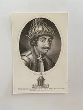 Antique 1807 Engraving of Theodoric, King of the Ostrogoths – Gothic Monarch 