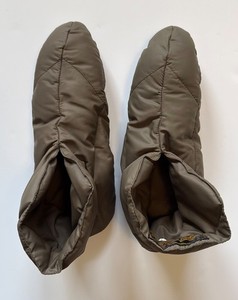 Eddie Bauer Goose Down Bootie Tent Camp Slippers Cold Weather Small Olive Green