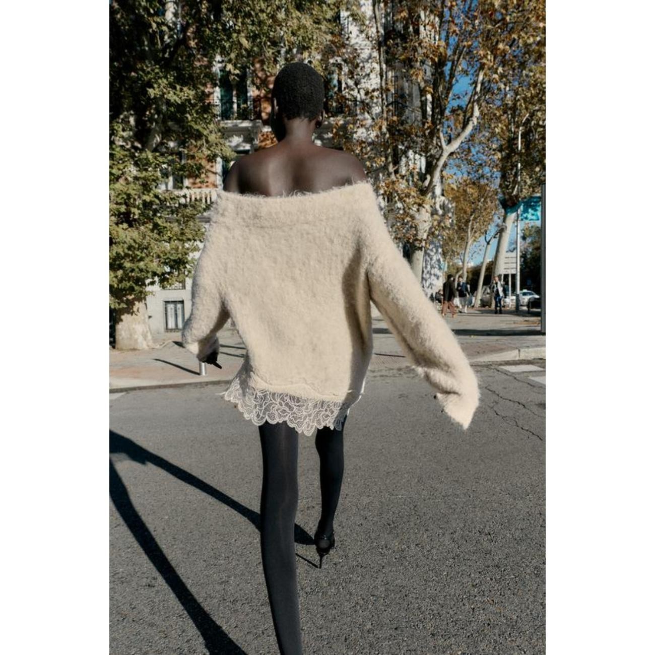 ZARA COMBINED KNIT JUMPER WITH LACE image 4