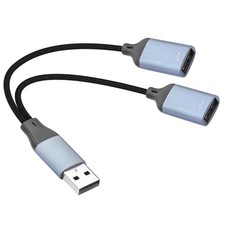 USB Y Splitter 1 in 2 Out,USB 2.0 A Male to Double USB Female Adapter for Cha...