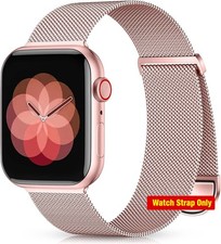 Rose Pink Gold Milanese Mesh Band for Apple Watch 38mm 40mm 41mm 42mm 44mm 45mm