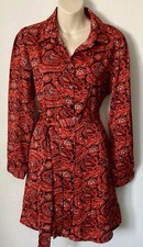 SIZE 12 Silky Feel Bold Print Shirt Dress