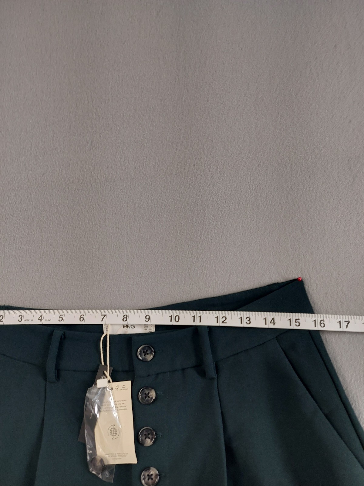 Mango Women Dress Pant 8 Green Button Fly Pleated Straight Leg Stretch Office thumbnail 10