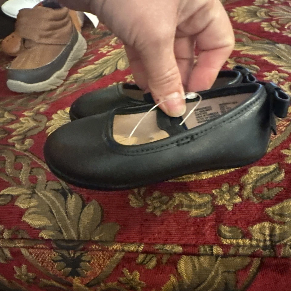 Infant Toddler Girls Size 4 Mary Jane Ballerina Black Slip On Dress Shoes - Image 4 of 4