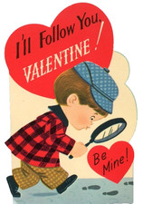 Lupa de colección Valentine Boy Detective Sherlock I'll Follow You c1960