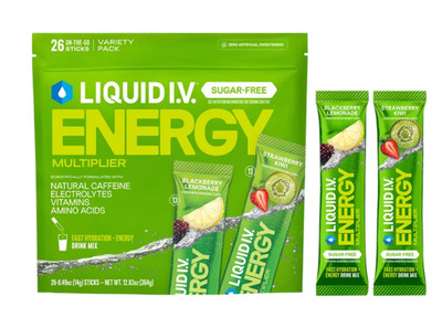 Liquid IV Energy Multiplier Sugar Free Drink Mix 26 Sticks Variety Pack