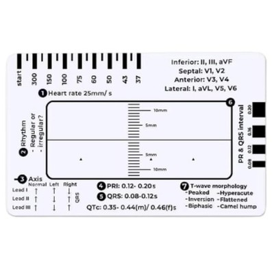 ECG 7 Step Ruler, ECG 7 Step Ruler for ECG/EKG Interpretation, Rapid and 8085