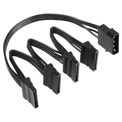 Großer 4-Pin Stecker auf 3 x 15-Pin SATA Buchse Festplatte Strom Splitter Kabel für