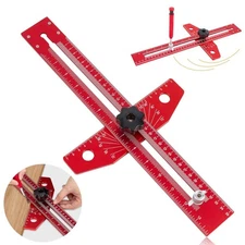 13" Foldable Aluminum Carpenter Square Ruler - Adjustable T-Scale Tool