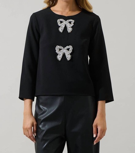 Sugarlips Kaida Bow Lumie Long Sleeve Top Size L