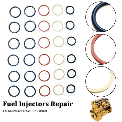 6PCS Fuel Injectors Seal O-Ring Kit Fit Caterpillar C7 Fit CAT C7 External F8 CA